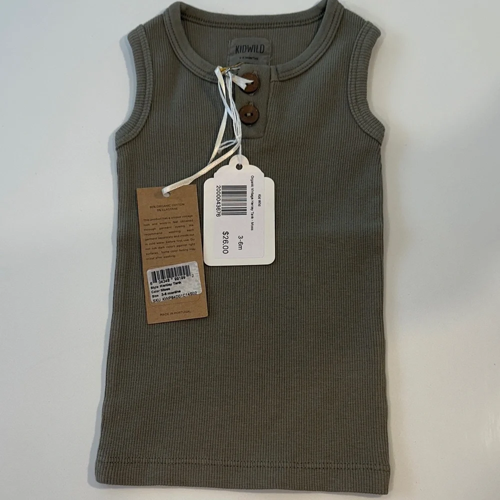 Kid Wild Organic Vintage Henley Tank
